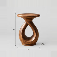 Teardrop Loop Pedestal Side Table With Round Top dimension diagram with width, height and depth