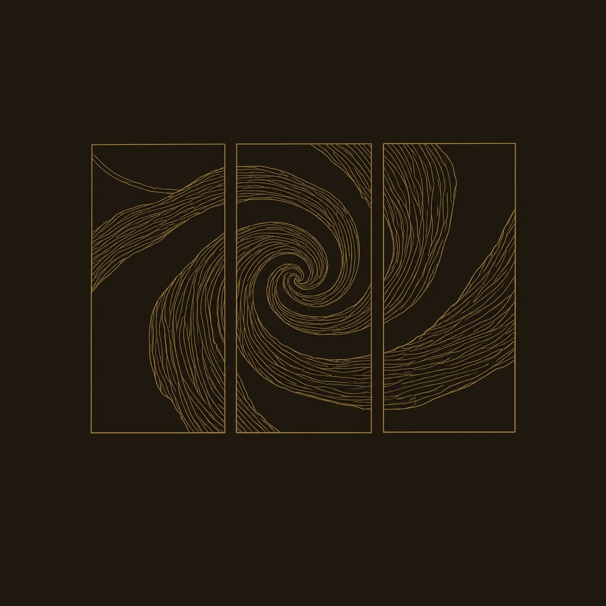 Three Panel Spiral Wall Art With Carved Black Swirl Relief dimension diagram