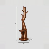 Tree Trunk Floor Lamp With Glowing Seam And Small Tray dimension diagram with width, height and depth