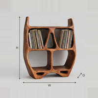 Turntable Stand With Sculpted Open Bays And Two Pointed Tips dimension diagram with width, height and depth