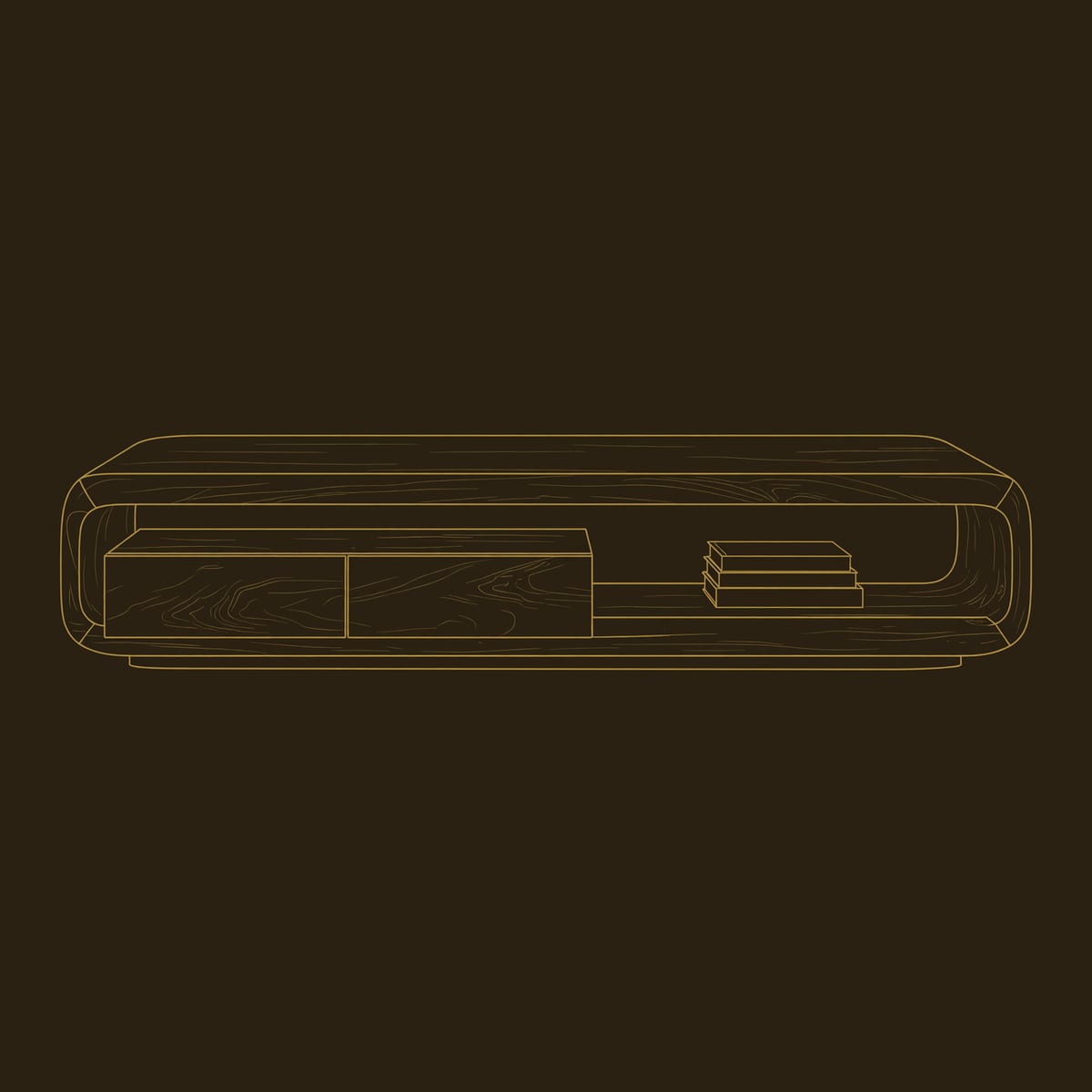 TV Console for Quiet Luxury Rooms with a Sliding Drawer Box dimension diagram