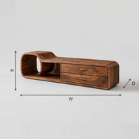 TV Stand with Curled Scroll End and Wide Drawers dimension diagram with width, height and depth