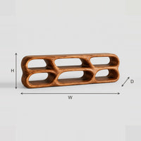 TV Stand With Sculpted Open Cells In Two Flowing Rows dimension diagram with width, height and depth