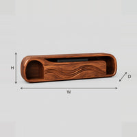TV Stand With Wave Relief Fronts And A Capsule Shaped Body dimension diagram with width, height and depth