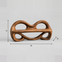 Twin Loop Wood Bench With Open Back And Flat Plank Seat dimension diagram with width, height and depth