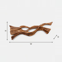 Twin Strand Wall Art with a Carved Eye Shaped Opening dimension diagram with height, width and depth