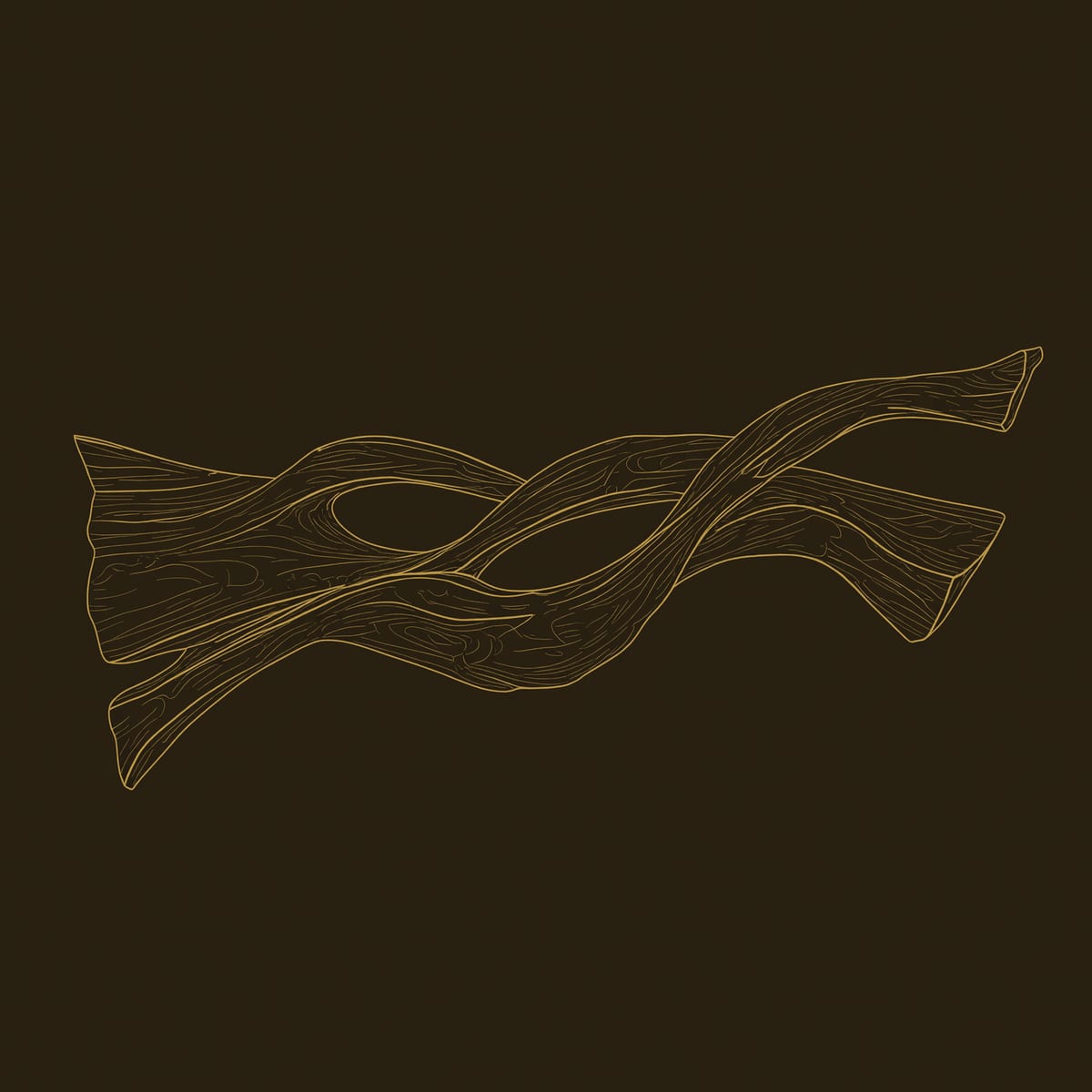 Twin Strand Wall Art with a Carved Eye Shaped Opening dimension diagram