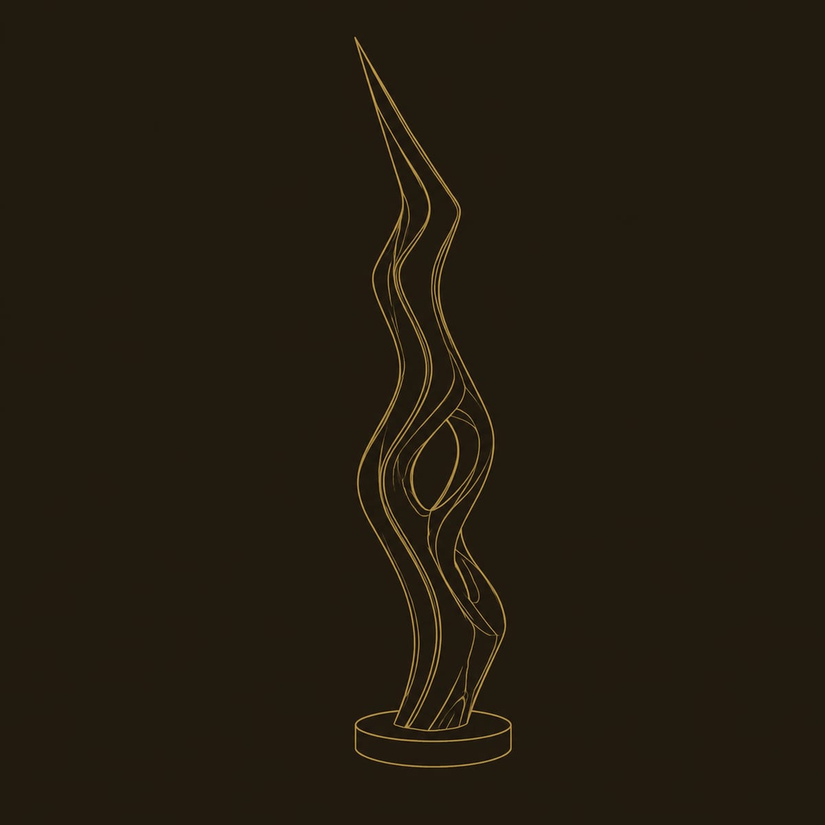 Twisted Blade Floor Lamp With Pointed Tip And Open Glowing Body dimension diagram