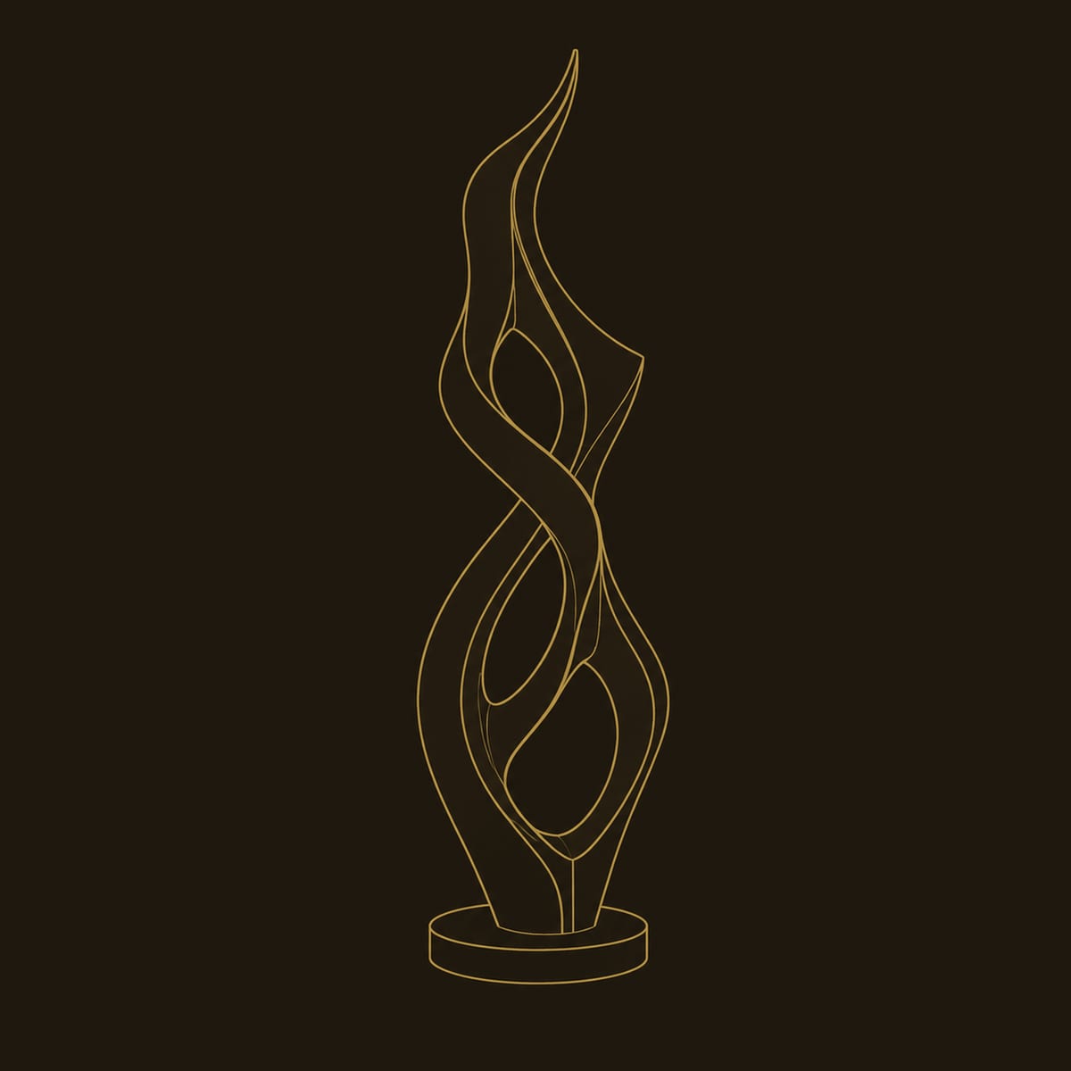 Twisted Flame Floor Lamp With Warm Glow Along Its Edges dimension diagram