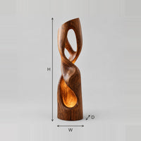 Twisted Open Loop Floor Lamp With Glowing Hollow Base dimension diagram with width, height and depth