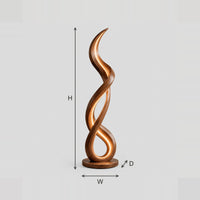 Twisted Ribbon Floor Lamp With Glowing Loop And Pointed Tip dimension diagram with width, height and depth