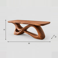 Twisting Ribbon Base Desk With Smooth Top And Open Center Loop dimension diagram with width, height and depth