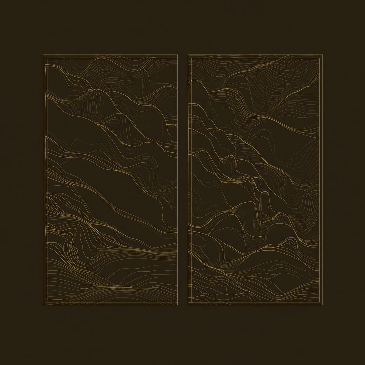 Two Panel Canyon Wall Art with Pale to Dark Grain Layers dimension diagram