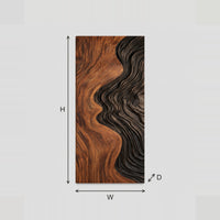 Two Tone Wave Wall Art Panel With Black Carved Ripples dimension diagram with width and height