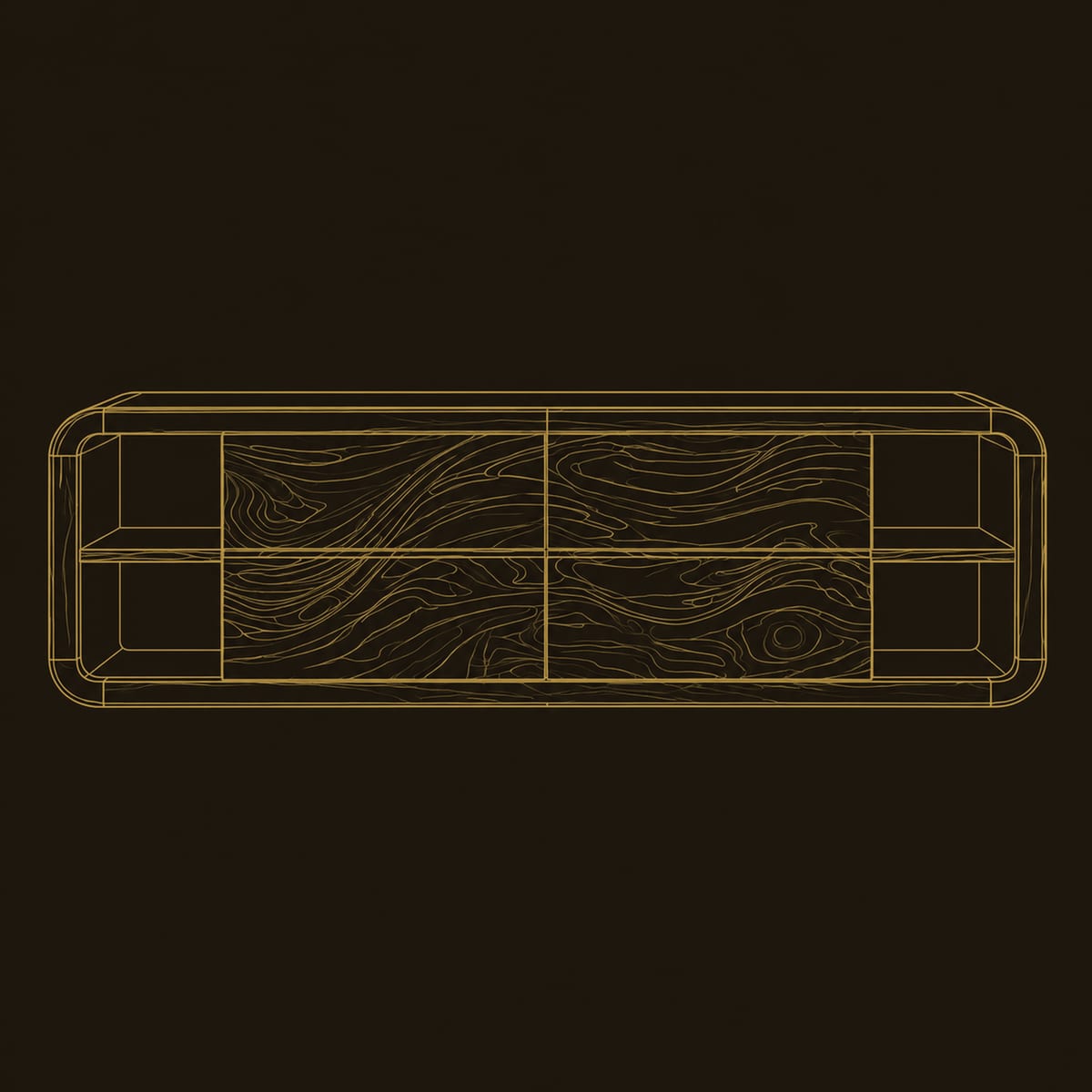 Wall Mounted Bathroom Vanity, Carved Wave Panels And Open Shelves dimension diagram