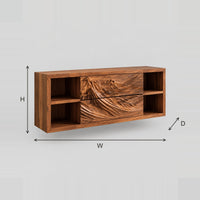 Wall Mounted Bathroom Vanity With Carved Mountain Fronts dimension diagram with width, height and depth