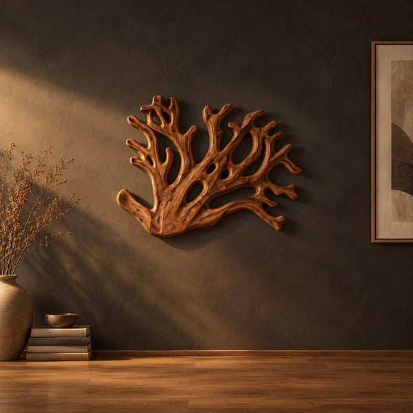 Wall Sconce Shaped Like Branching Coral With Open Carved Limbs