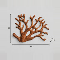Wall Sconce Shaped Like Branching Coral With Open Carved Limbs dimension diagram with width, height and depth