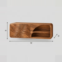 Wave Carved Floating Bathroom Vanity With Open Shelf Bay dimension diagram with width, height and depth