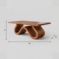 Wave Pedestal Dining Table With Sculpted Ribbon Base dimension diagram with width, height and depth