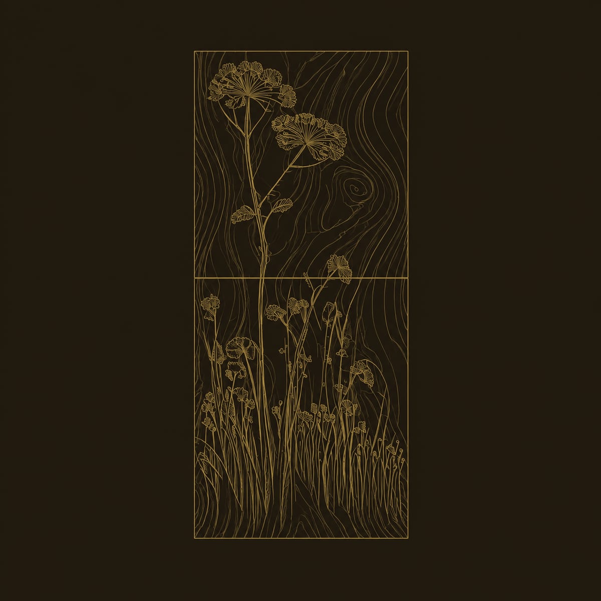 Wildflower Meadow Relief Wall Art Panel With Wavy Edge dimension diagram