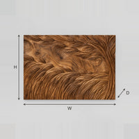 Windswept Relief Wall Art With Deep Flowing Carved Strands dimension diagram with width and height