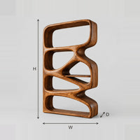 Zigzag Ribbon Bookshelf with Five Open Compartments dimension diagram with width, height and depth